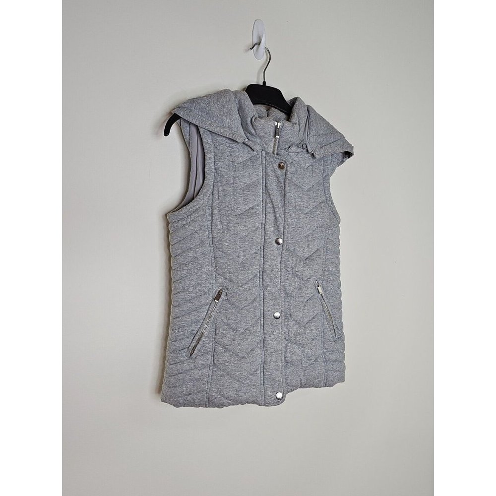 SEED HERITAGE quilted vest women's size 6 removeable hood grey padded puffer - Picture 5 of 11